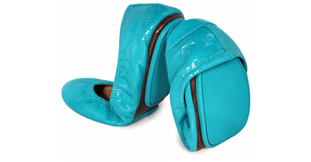 Tiek Blue Patent Leather Ballet Flats | Tieks